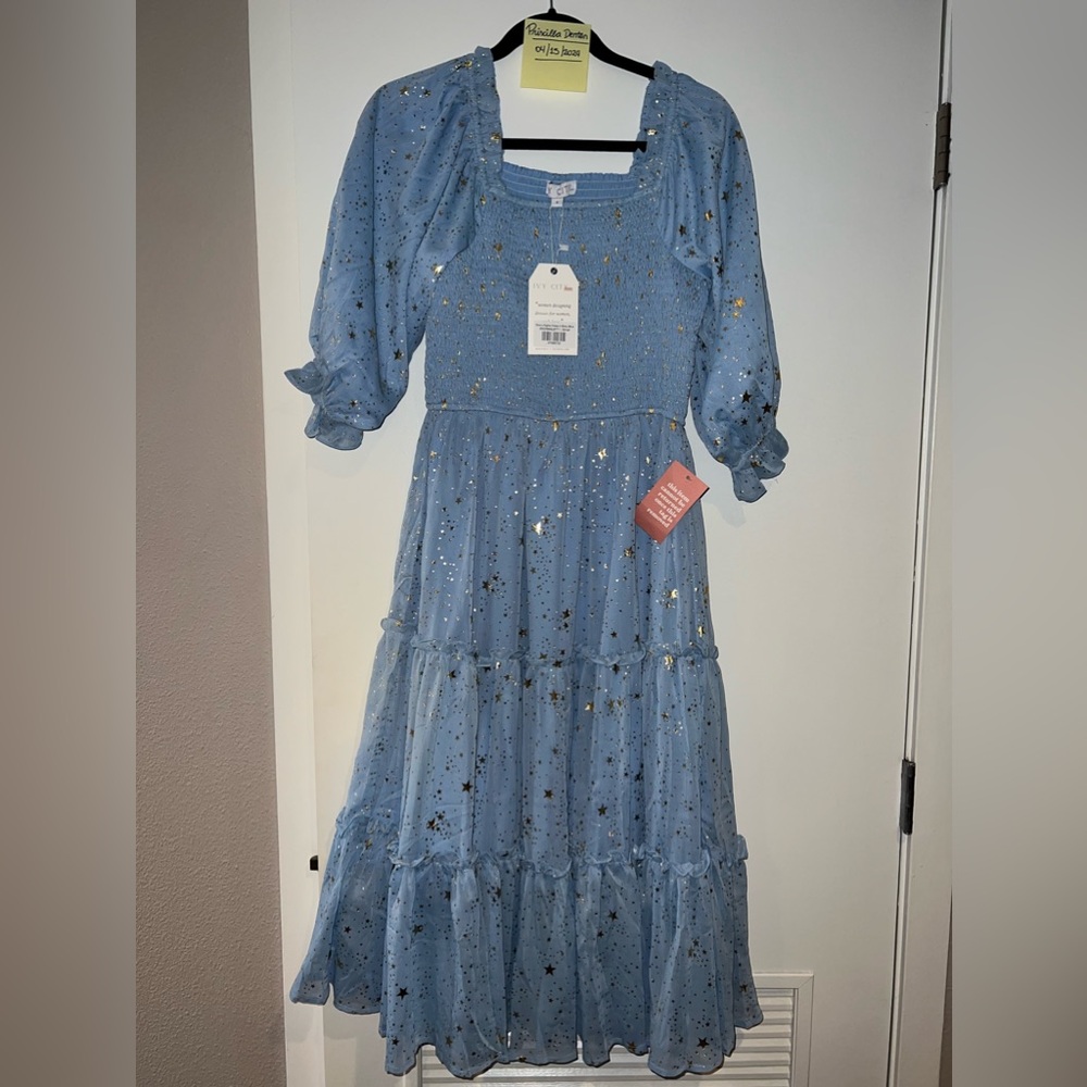 Starry nights Dress in baby blue